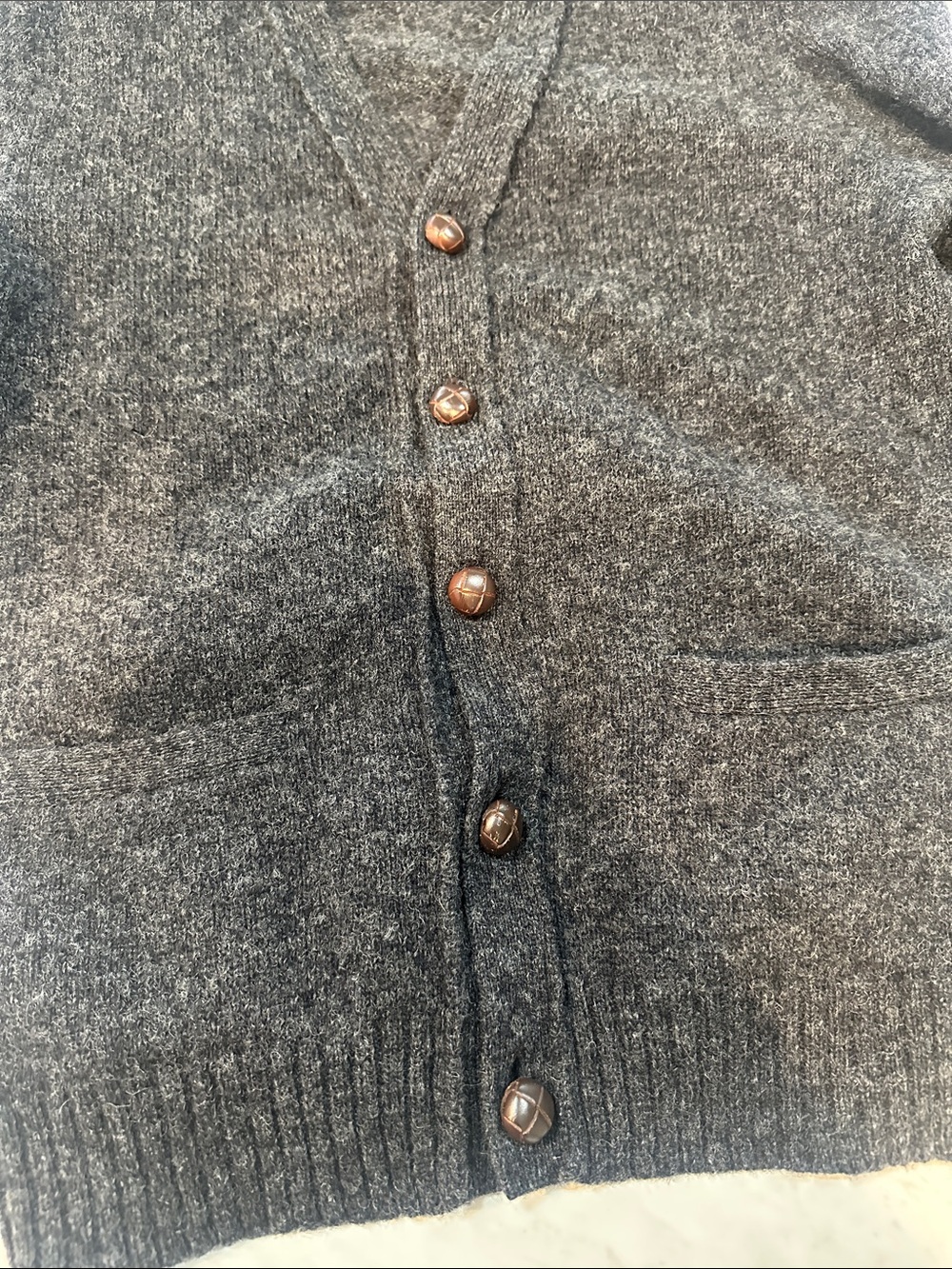Ralph Lauren Rugby Dark Charcoal Button-Front Cardigan - Picture 4 of 6